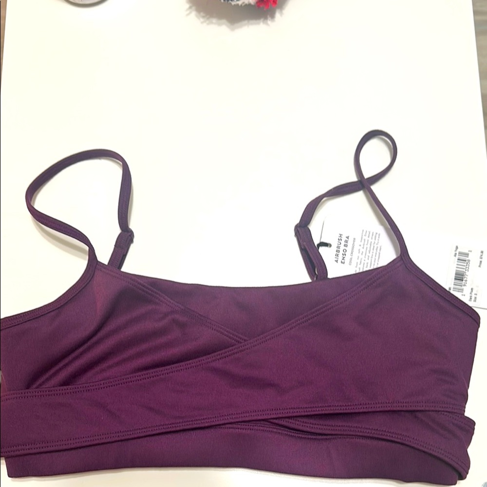 ALO Yoga Enso Bra. Deep plum. Size Small. NWT